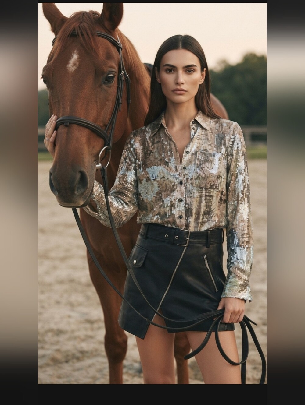 Anthropologie Pilcro Shrunken Sequin Button Down Shirt